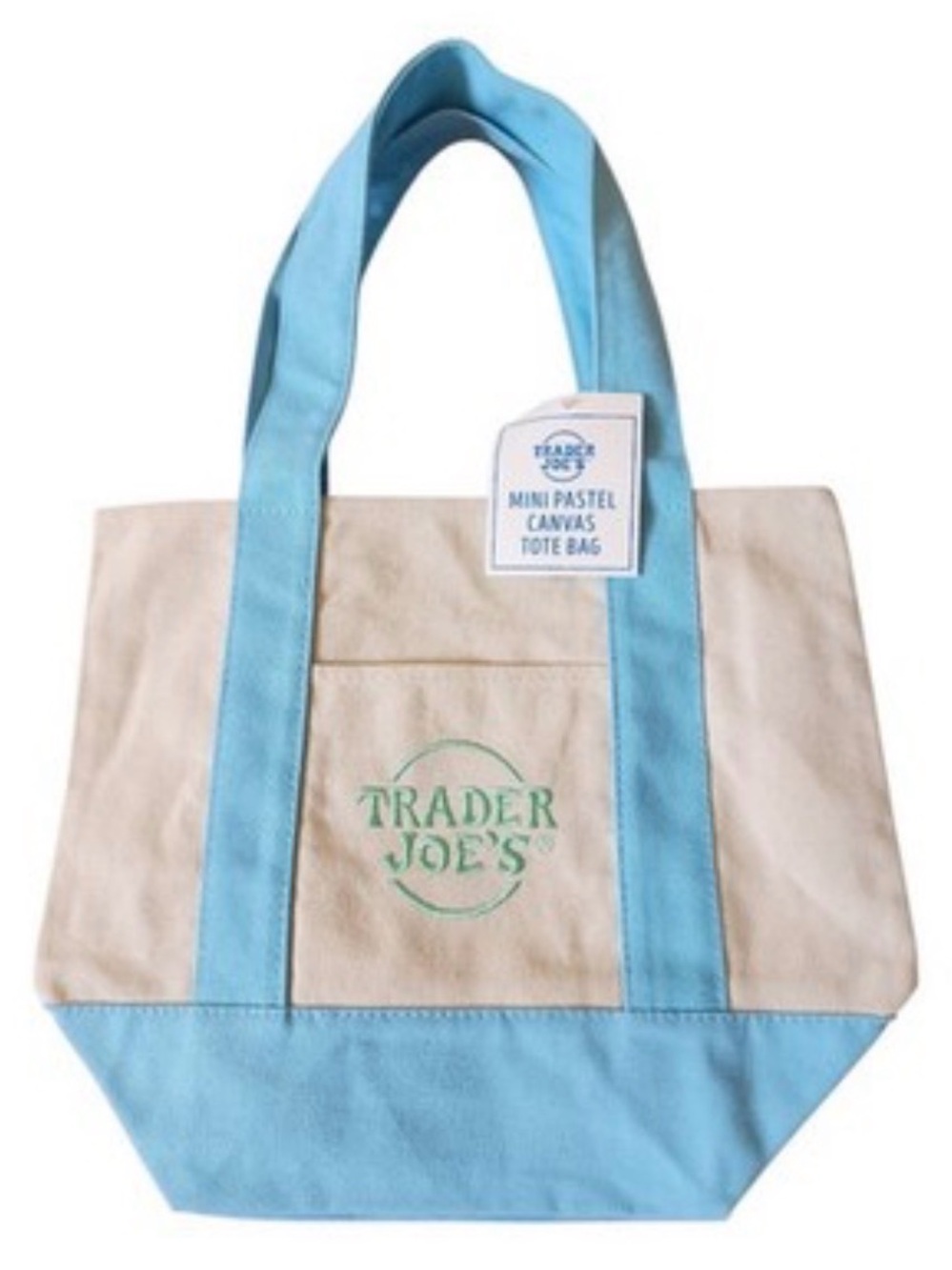Trader Joe’s Mini Canvas Pastel Blue Tote (NWT)
